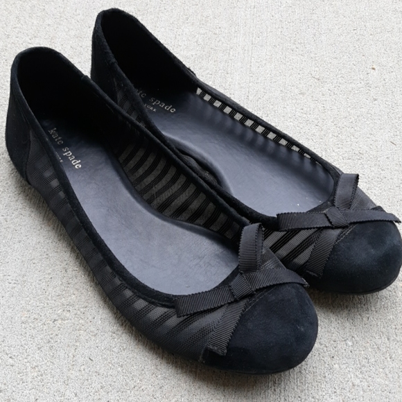 kate spade Shoes - Kate Spade Mesh Suede Ballet Flat Shoes Sz 10M